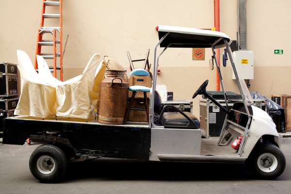 One of Projac's fleet of golf buggies