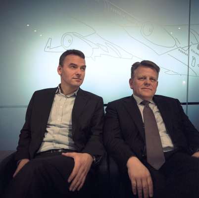 Deputy CEO of IcelandAir Group, Sigthor Einarsson and president and CEO, Bjorgolfur Johannsson