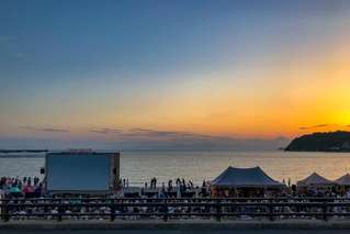 Alfresco movies as the sun goes down