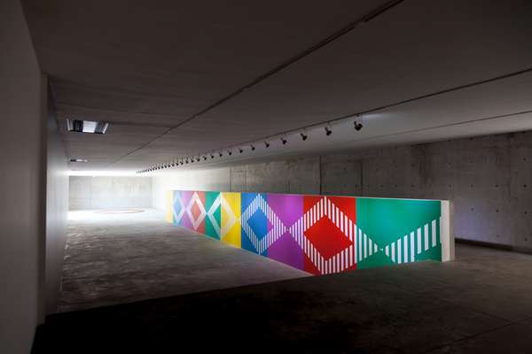 ‘Two Rhythms for a Frieze’, work in situ in the gallery by Daniel Buren