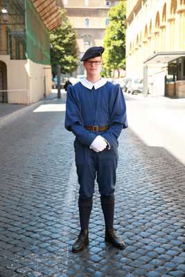 Guard on duty at Sant'Anna gate