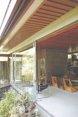 Glass sliding doors onto the garden