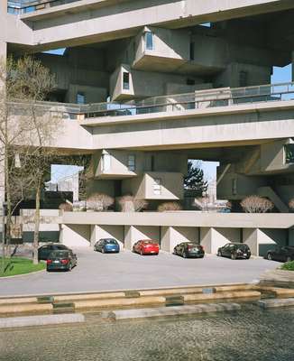 East-facing exterior with car park
