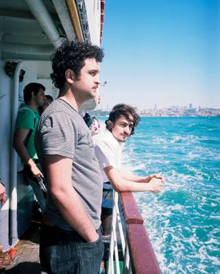 More passengers on the Kadıköy ferry crossing the Bosphorus 