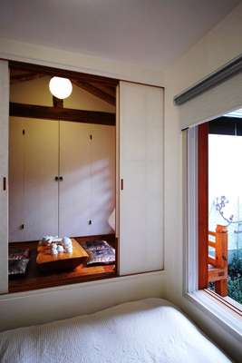 Bedroom looking onto the courtyard