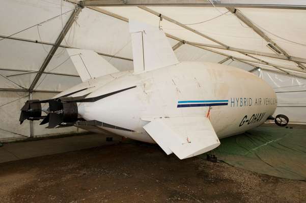 Demonstrator aircraft in its hangar  