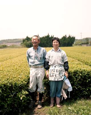 Tea farmer Sadayuki Ogata and his wife. They produce an organic black tea called Beni Ogata