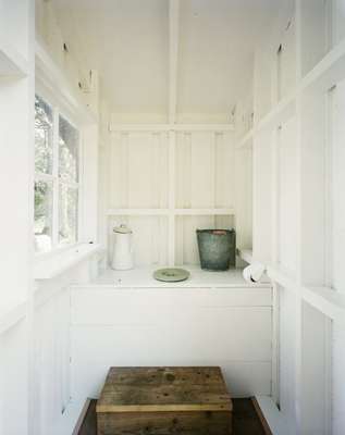 Inside the toilet hut