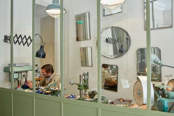 Busy at work in the Parisian shop