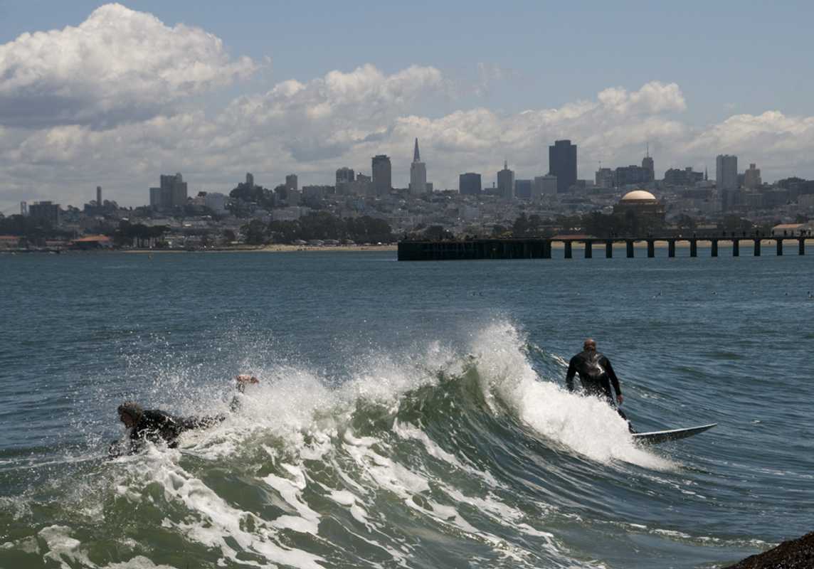 The city’s stretch of Pacific Ocean is home to devout surfers