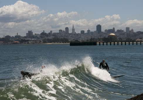 The city’s stretch of Pacific Ocean is home to devout surfers