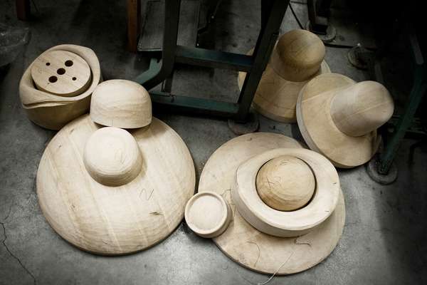 Wooden shaping blocks in the workshop