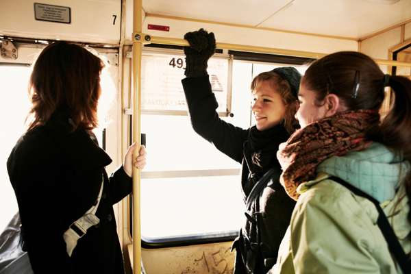  Commuters on a morning tram ride