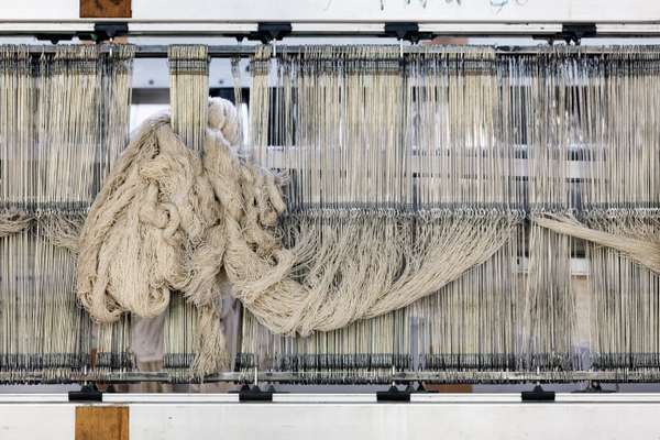 Machine in the weaving shed at Hainsworth