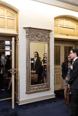 Undergraduate students' dinner in Riggs library