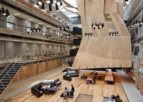 Students work across multiple floors in the main atrium  of the MSD