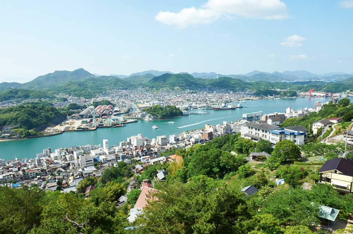 View over Onomichi towards the Seto Inland Sea