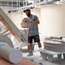 A 'cake' of porcelain mass is put through a machine that removes air