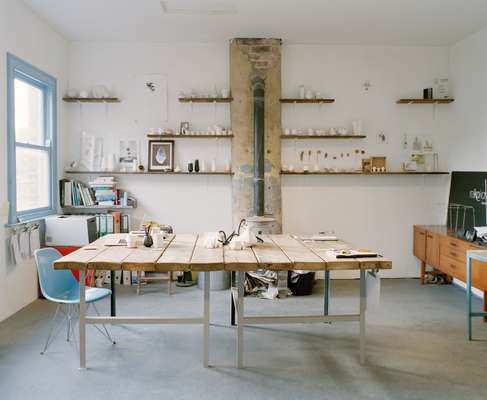 Kaneko’s studio area