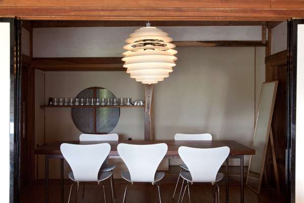 Table from Toyama’s childhood home in Tokyo in a building designed for team-building and hosting clients