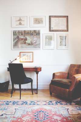 Sitting room in one of the hotel’s corner suites