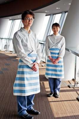 Two of the Skytree café staff