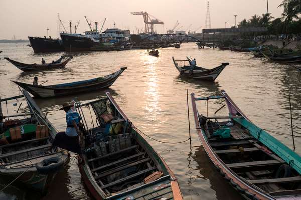 View from TS1 across the Yangon river