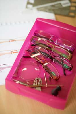 A collection of frames ready to be inspected by designers