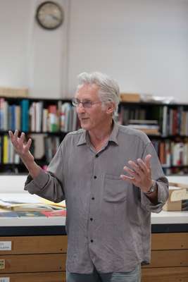 Ruscha in his Culver City studio