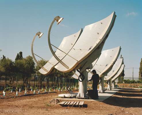 Solar panels at kibbutz Kvutzat Yavne, Gedera   Adar, 32, in Tel Aviv. He did military service at 18 
