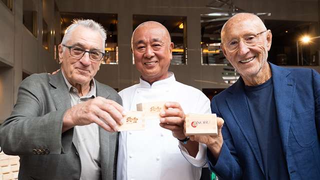 Nobuyuki Matsuhisa, Robert De Niro, Meir Teper and Trevor Horwell
