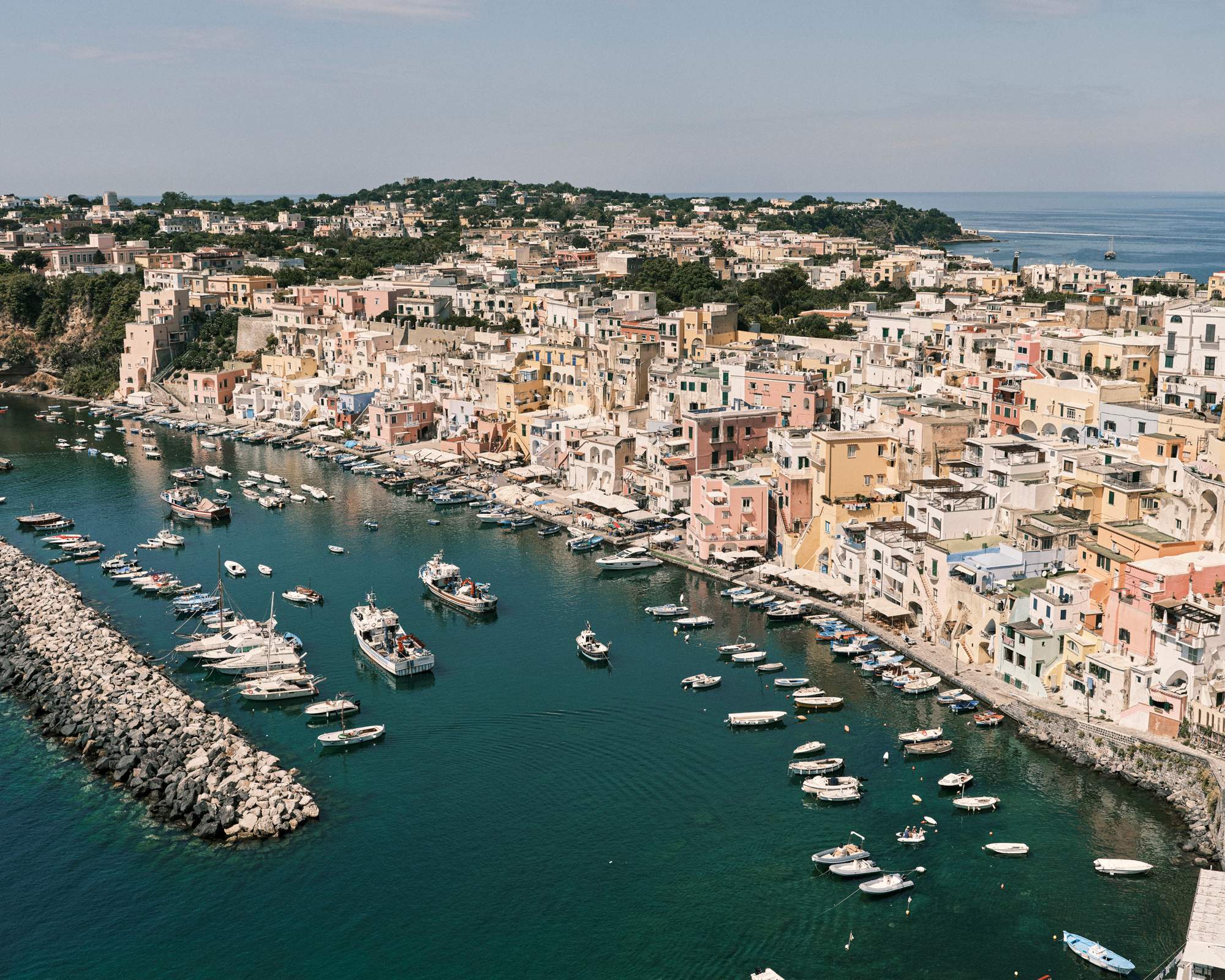 Isle of Capri Harbor Panorama - Italian Seaside Art Print