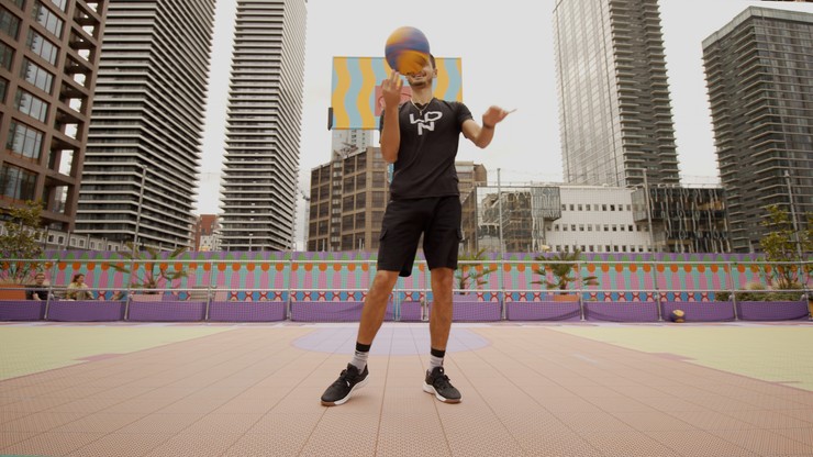 Yinka Ilori’s 3D-printed basketball court