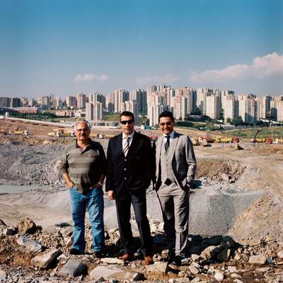 Bulent Akin, project manager of Agaoglu (left), with Kutulu and Kanver