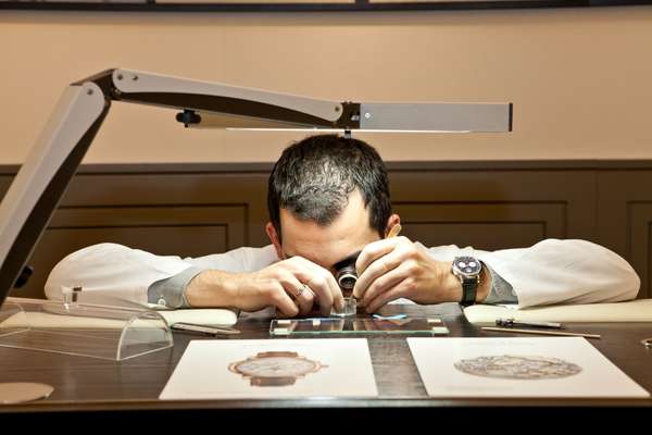 A Lange & Söhne watchmaker at work