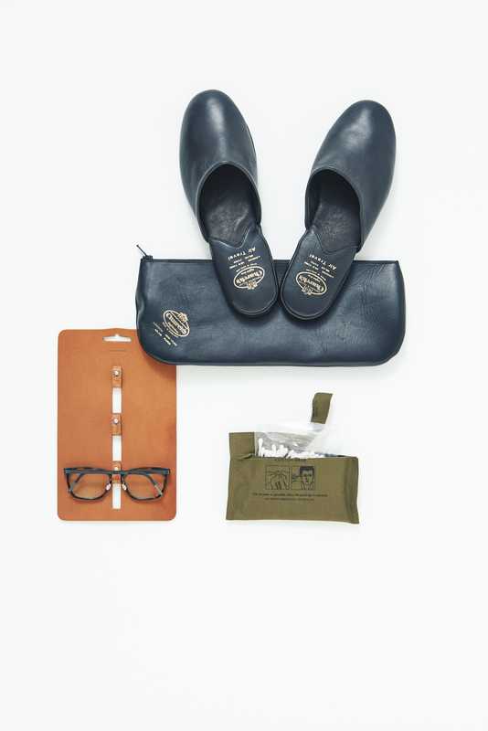 Slippers by Church’s, glasses by Lindberg, glasses holder by Hender Scheme, cotton buds by Puebco