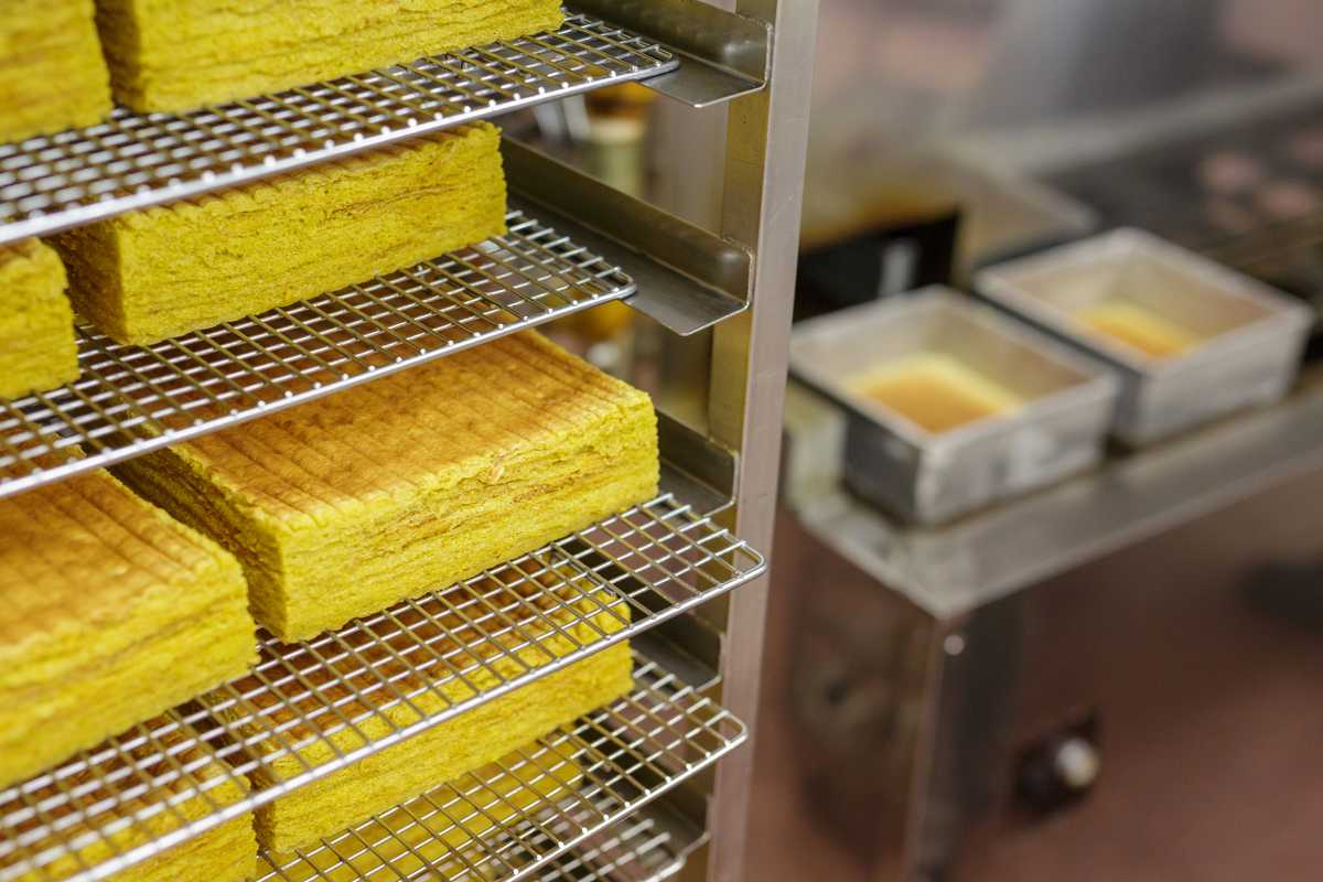 ‘Kueh lapis’ on a cooling rack

