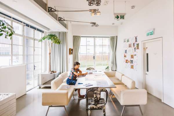 Artist and writer Malak Helmy at work in Spring Workshop