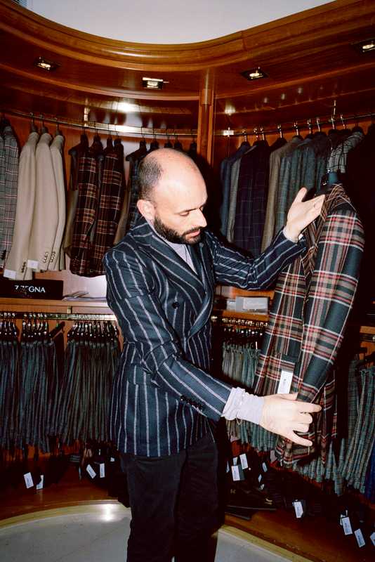 Salesman Francesco Caramma at the Massa boutique 
