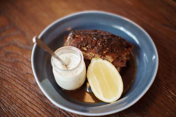 Slow-cooked Lamb shoulder with yogurt and lemon