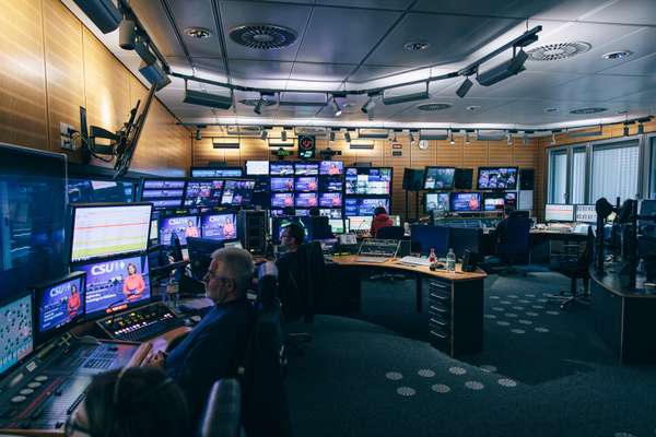 The control room during a newscast