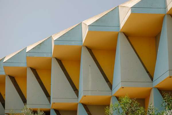 Colourful brutalism at the Technion campus