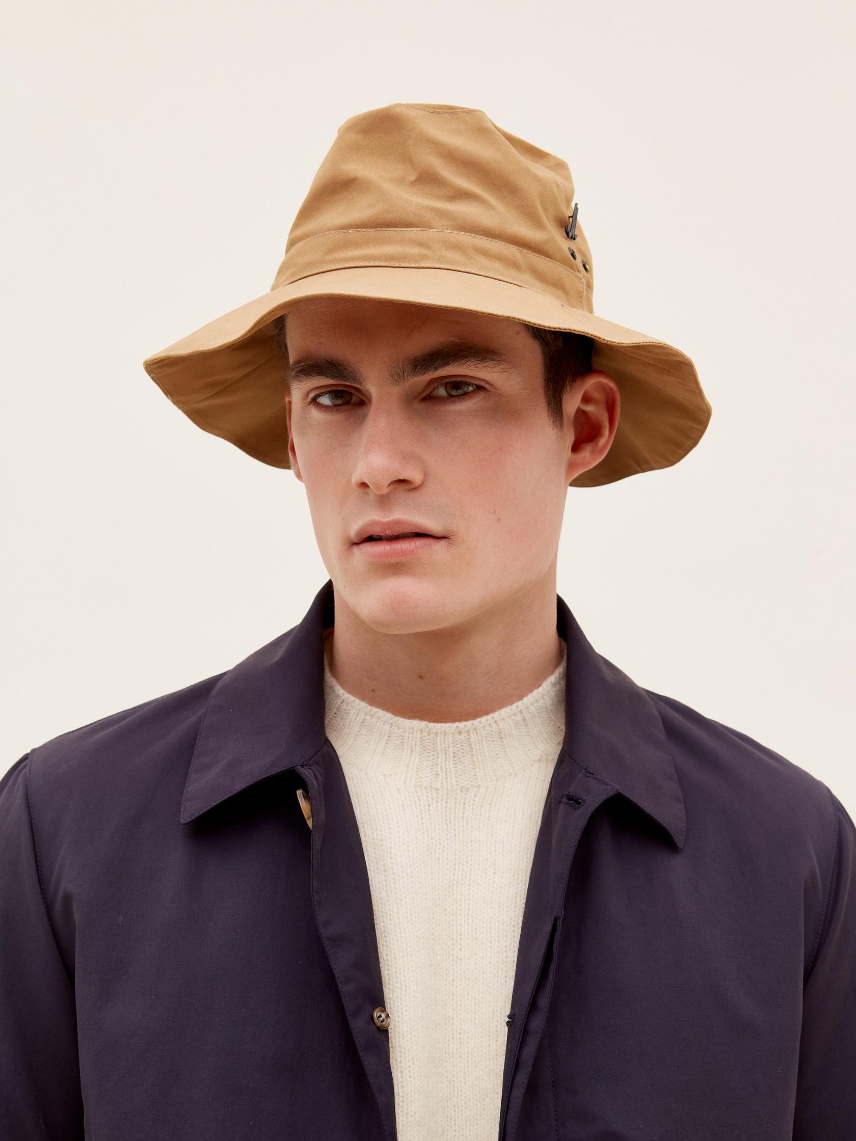 waxed cotton rain hat