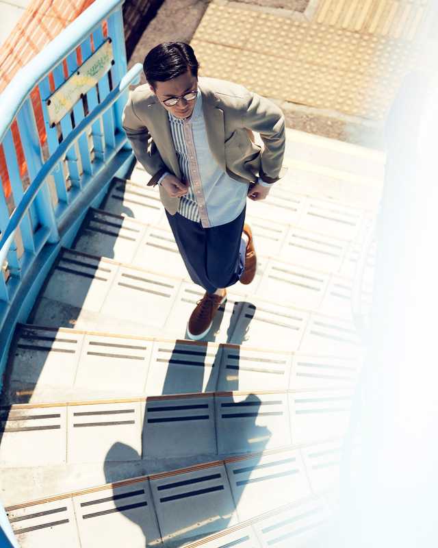Jacket by Herno, polo shirt by Eleventy, shorts by Giabs Archivio from Beams
