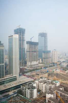 View over downtown Chengdu under construction