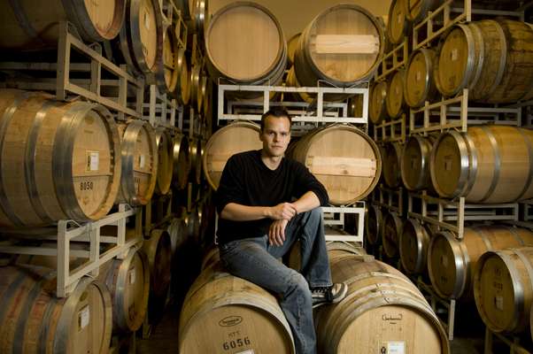 Cellar assistant Aaron Crey in the Nk’Mip Cellars