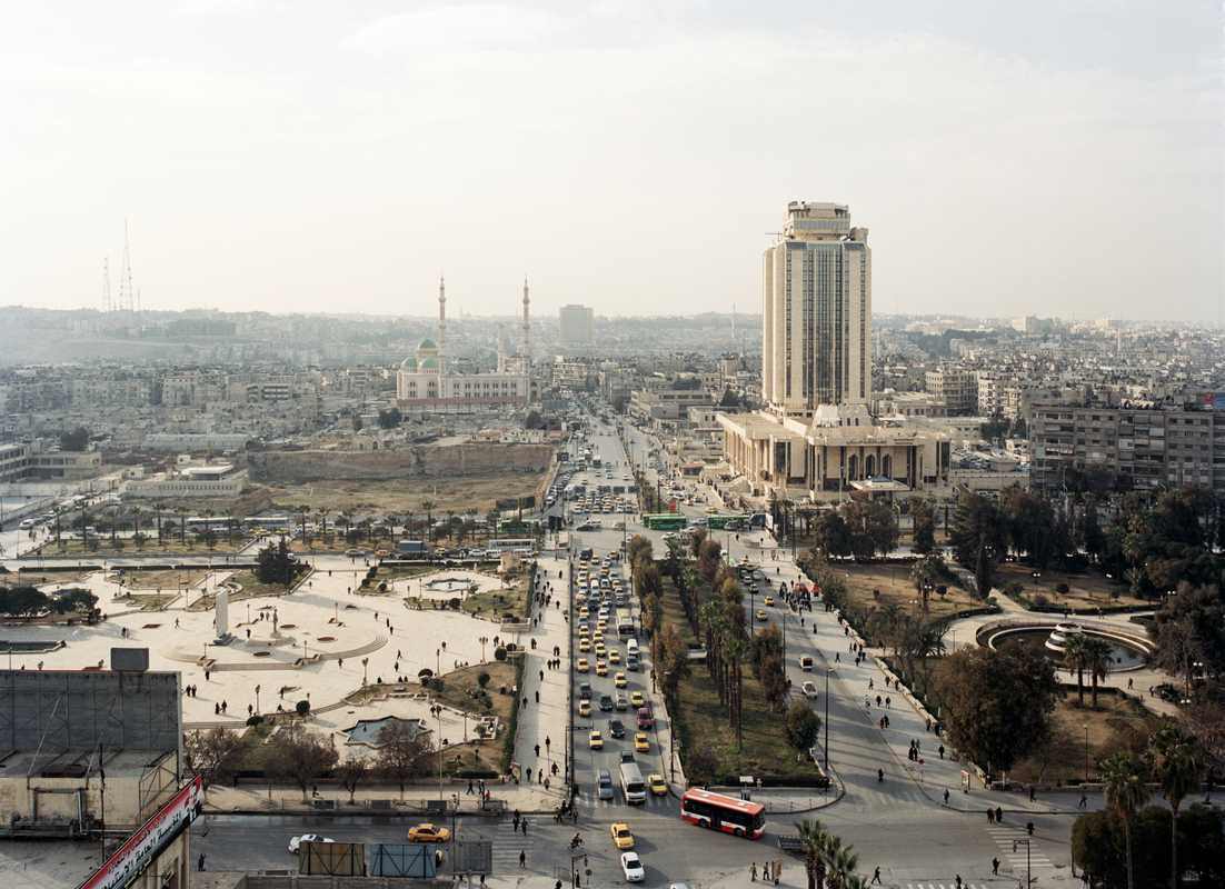 View from the top of the Mirage Hotel. The tall building is the town hall