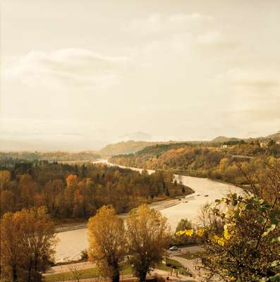 View from Belluno looking southwest down the Piave river