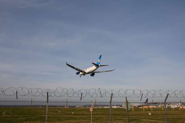 Plane comes into land at Gatwick