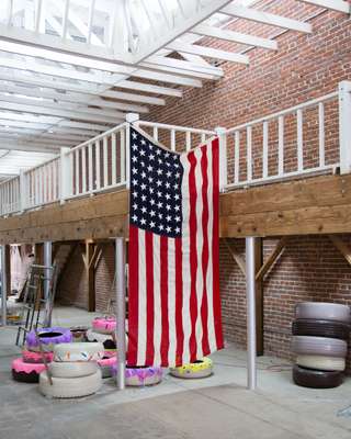 American flag at Factory LA’s new space